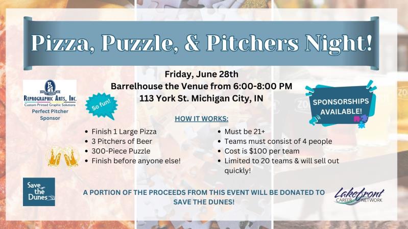 Pizza, Puzzle, & Pitchers Night!